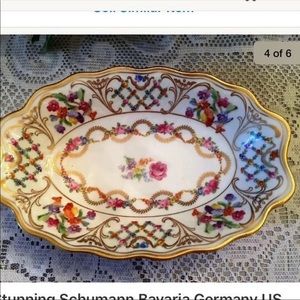 Stunning Schumann Bavaria US Zone 22k Oval Dish